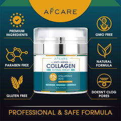 8% Collagen Face Cream – Hyaluronic Acid & Retinol Anti-Aging Skincare
