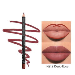 14-Color Nude Matte Lip Liner Set – Long-Lasting Waterproof Pencils