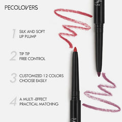 12-Color Waterproof Matte Lipliner Set – Long-Lasting Non-Stick Pencils