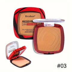 Full Coverage Pressed Powder Foundation – 24H Matte Oil Control with Puff