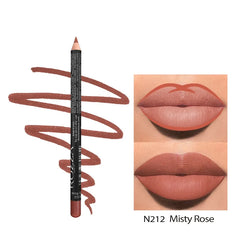 14-Color Nude Matte Lip Liner Set – Long-Lasting Waterproof Pencils
