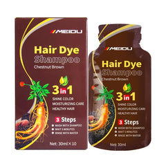 3-in-1 Herbal Hair Dye Shampoo – Natural Black Color & Conditioner (30ml/500ml)
