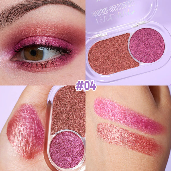 2-Color Pearl Eyeshadow Palette – Long-Lasting Waterproof Shimmer