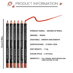 14-Color Nude Matte Lip Liner Set – Long-Lasting Waterproof Pencils