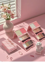 3-in-1 Eyeshadow, Highlighter & Blush Palette – Waterproof & Long-Lasting