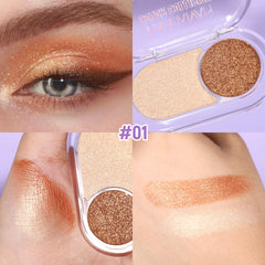 2-Color Pearl Eyeshadow Palette – Long-Lasting Waterproof Shimmer