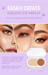 2-Color Pearl Eyeshadow Palette – Long-Lasting Waterproof Shimmer
