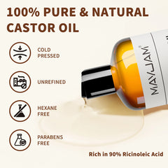 MAYJAM 473ml Carrier Oil Blend – Castor, Jojoba, Grapeseed & Coconut for Skin & Hair