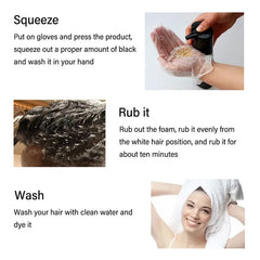 3-in-1 Herbal Hair Dye Shampoo – Natural Black Color & Conditioner (30ml/500ml)