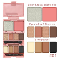 3-in-1 Eyeshadow, Highlighter & Blush Palette – Waterproof & Long-Lasting