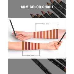14-Color Nude Matte Lip Liner Set – Long-Lasting Waterproof Pencils