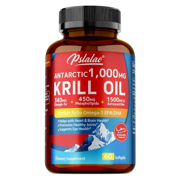 Antarctic Krill Oil Capsules – Astaxanthin, EPA & DHA for Heart, Brain & Joint Health