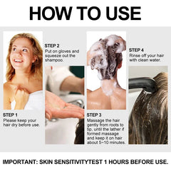 3-in-1 Herbal Hair Dye Shampoo – Natural Black Color & Conditioner (30ml/500ml)