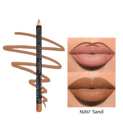 14-Color Nude Matte Lip Liner Set – Long-Lasting Waterproof Pencils