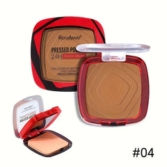Full Coverage Pressed Powder Foundation – 24H Matte Oil Control with Puff